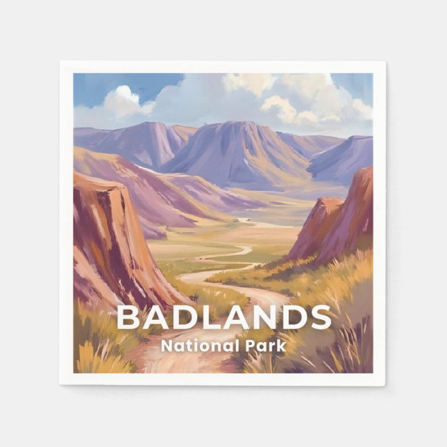 Badlands National Park South Dakota Travel Art Serviette (Vorderseite)