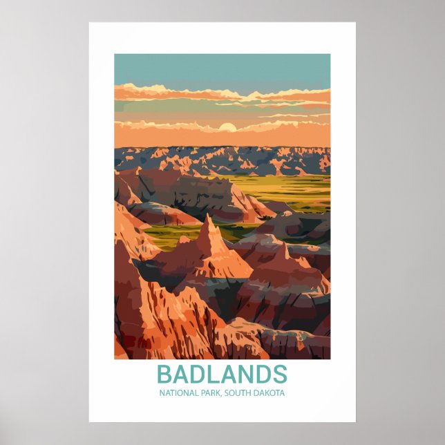 Badlands National Park South Dakota USA Poster (Vorne)