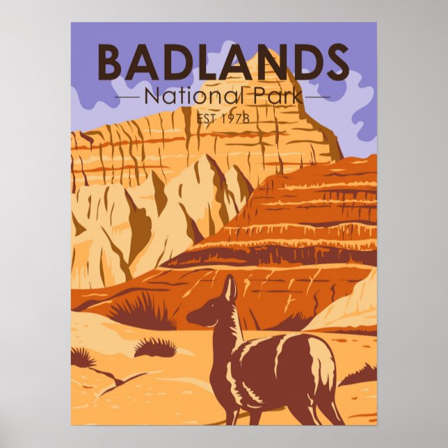Badlands National Park South Dakota Vintag Poster (Vorne)