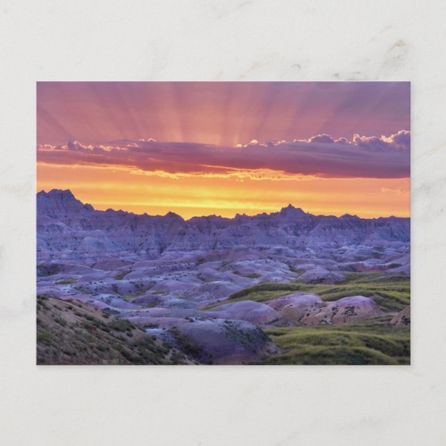 Badlands National Park Sunset, South Dakota Postkarte (Vorderseite)
