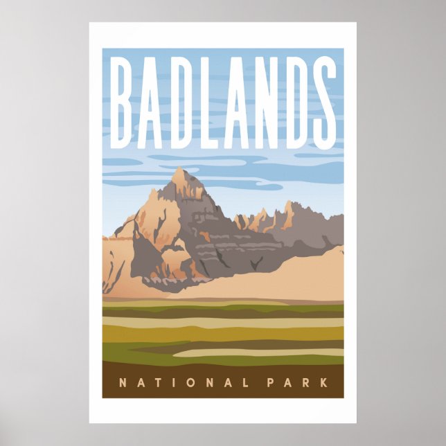 Badlands National Park Travel Poster Print (Vorne)