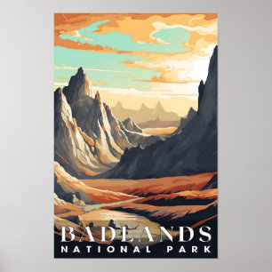 Badlands Nationalpark Abstrakte Naturlandschaft Poster