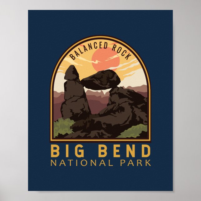 Badlands Nationalpark Balanced Rock Emblem Poster (Vorne)