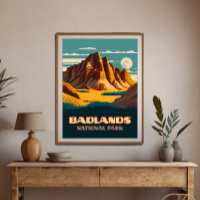 Badlands Nationalpark Berge Retro
