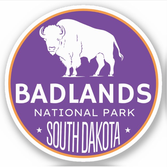 Badlands Nationalpark Bison - Süddakota Aufkleber (Vorderseite)