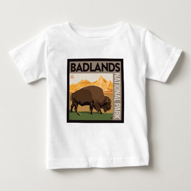 Badlands-Nationalpark | Buffalo Baby T-shirt (Vorderseite)