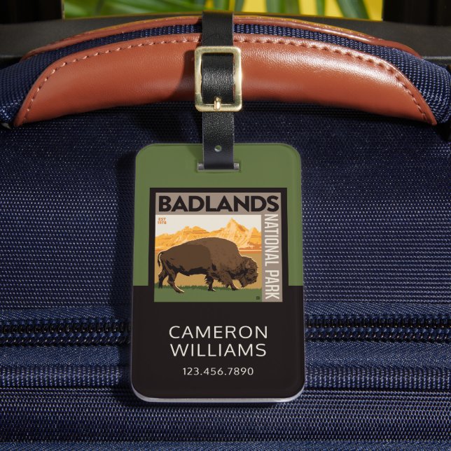 Badlands-Nationalpark | Buffalo Gepäckanhänger (Vorderseite Insitu 2)