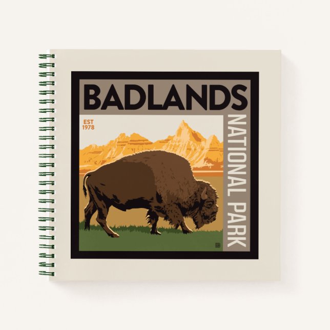 Badlands-Nationalpark | Buffalo Notizbuch (Vorderseite)