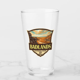 Badlands Nationalpark Illustration Retro Glas