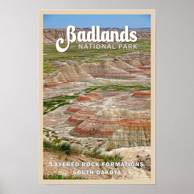 Badlands Nationalpark Landschaft Poster (Vorne)