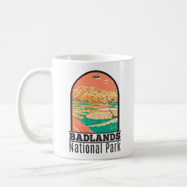 Badlands Nationalpark Landschaft Vintag Kaffeetasse