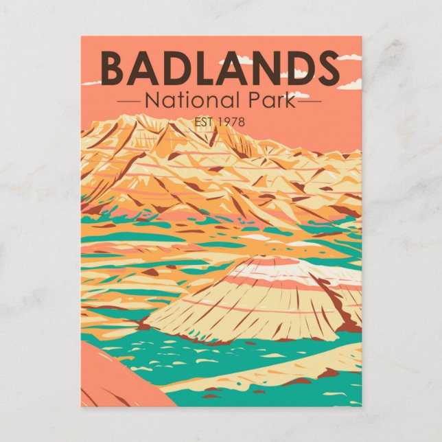 Badlands Nationalpark Landschaft Vintag Postkarte (Vorderseite)