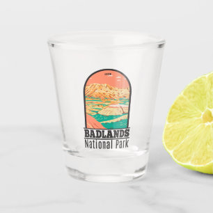 Badlands Nationalpark Landschaft Vintag Schnapsglas