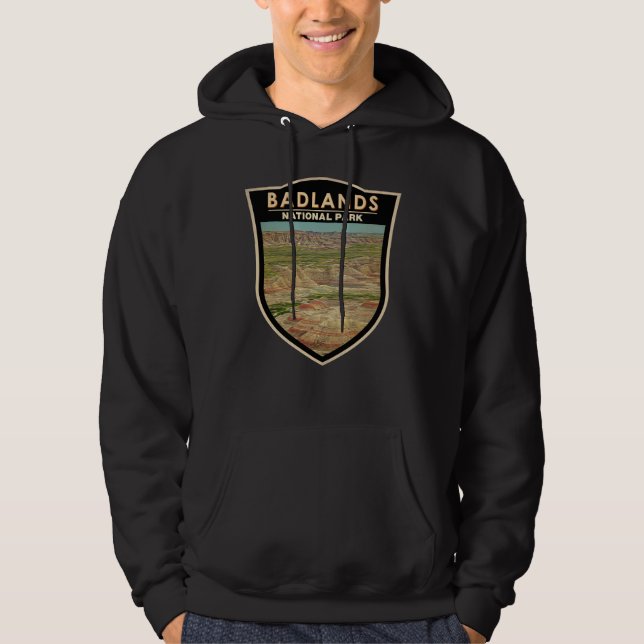 Badlands Nationalpark Landschaft Wasserfarbenes Ab Hoodie (Vorderseite)