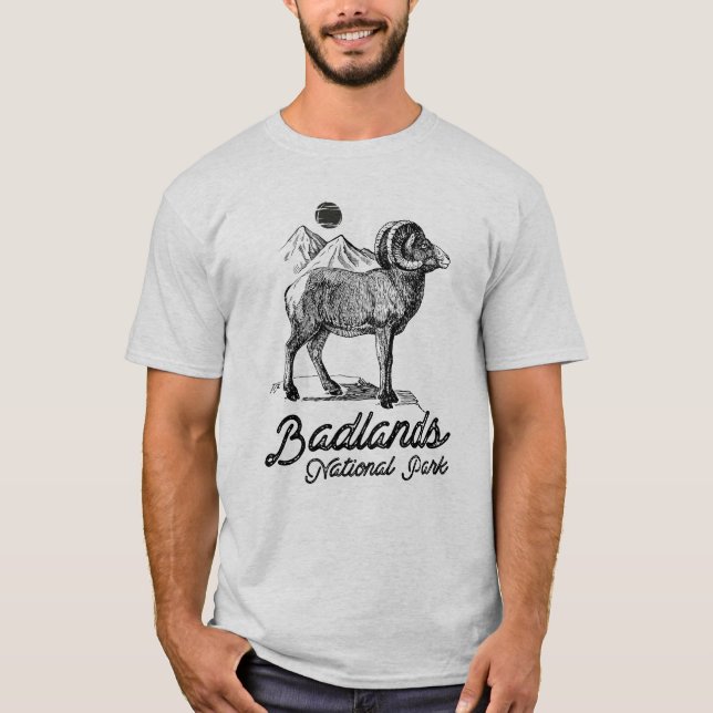 Badlands-Nationalpark mit Bighorn Sheep T-Shirt (Vorderseite)