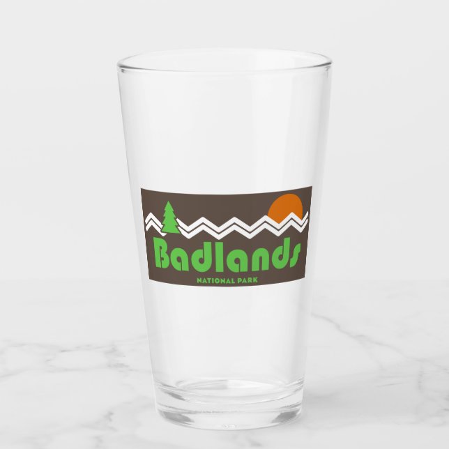 Badlands Nationalpark Retro Glas (Vorderseite)
