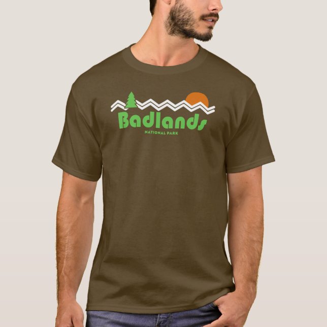 Badlands Nationalpark Retro T-Shirt (Vorderseite)