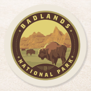 Badlands-Nationalpark Runder Pappuntersetzer