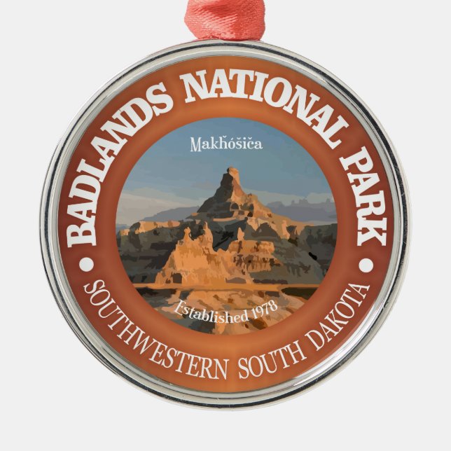 Badlands-Nationalpark Silbernes Ornament (Vorne)