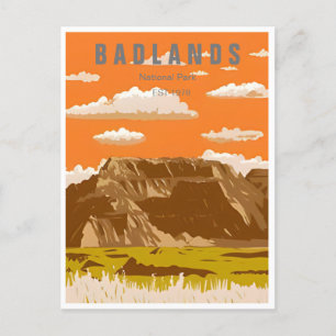 Badlands Nationalpark South Dakota Vintage Postkarte