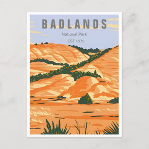 Badlands Nationalpark South Dakota Vintage Postkarte