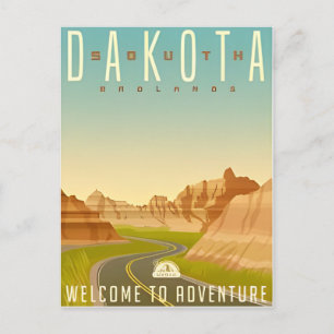Badlands Nationalpark South Dakota Vintage Postkarte