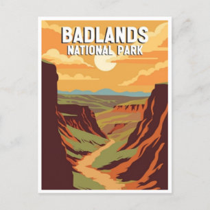 Badlands Nationalpark South Dakota Vintage Postkarte