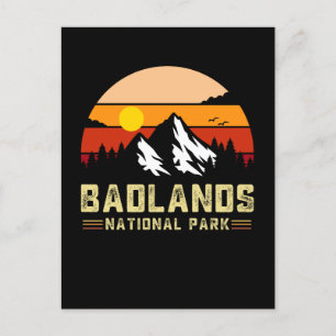 Badlands Nationalpark South Dakota Vintage T-Shirt Postkarte