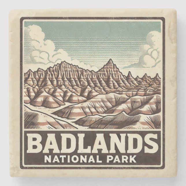 Badlands-Nationalpark Steinuntersetzer (Vorderseite)