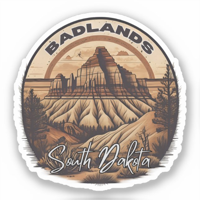 Badlands Nationalpark Süd Dakota Aufkleber (Vorderseite)