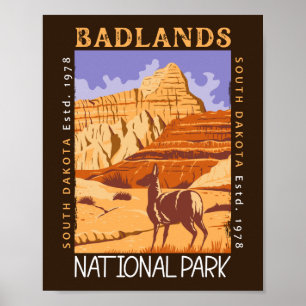 Badlands-Nationalpark Süd-Dakota gestört Poster