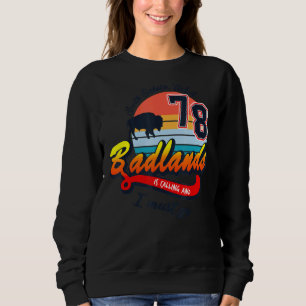 Badlands Nationalpark Süd Dakota Wandern neben dem Sweatshirt