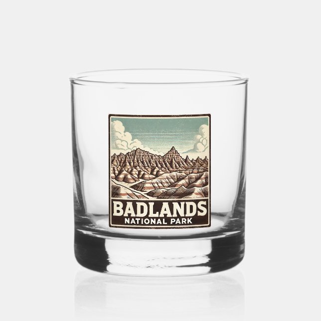 Badlands-Nationalpark Whiskyglas (Vorderseite)