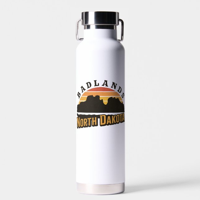 Badlands North Dakota Retro Trinkflasche (Vorne)