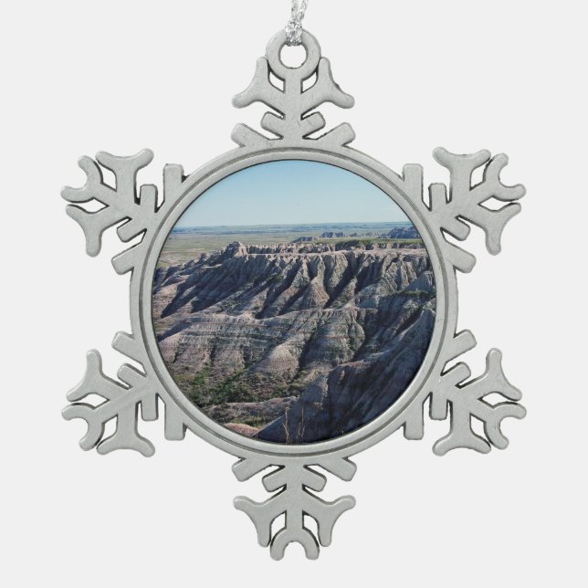 Badlands, Süddakota Schneeflocken Zinn-Ornament (Vorderseite)