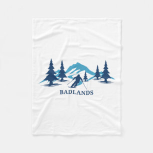 Badlands Wisconsin Ski Resort Skifahren Skier T -  Fleecedecke