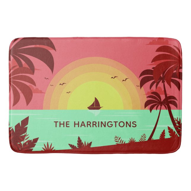 Badmatten für den individuelle Name Beach Illustra Badematte (Vorderseite)