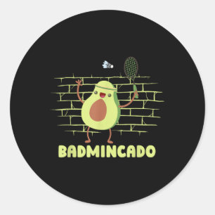Badmincado - Schläger Lustiger Spieler Spiel Match Runder Aufkleber