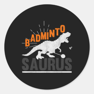 Badminto Saurus Rex Birdie Shuttle Dinosaur Badmin Runder Aufkleber