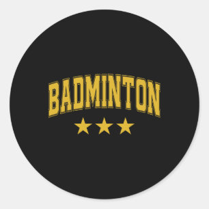 Badminton Alle gelben Sterne Clickrcke Retro Varsi Runder Aufkleber