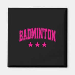 Badminton Alle rosa Sterne Klicken auf Retro Varsi Magnet