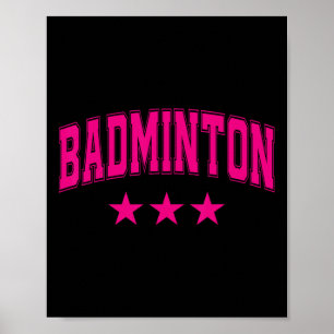 Badminton Alle rosa Sterne Klicken auf Retro Varsi Poster