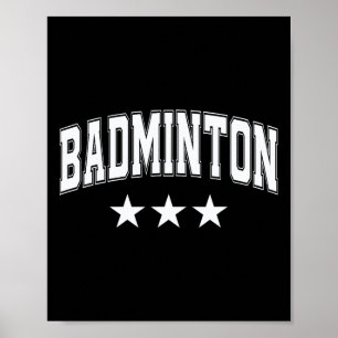 Badminton alle weißen Sterne Klicken Sie auf Retro Poster