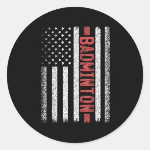 Badminton Amerikanische Flagge 4. Juli Badminton S Runder Aufkleber