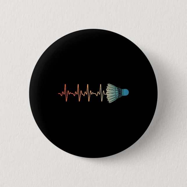 Badminton Art for Men Badminton Lover Badmin Button (Vorderseite)