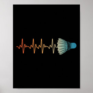 Badminton Art for Men Badminton Lover Badmin Poster
