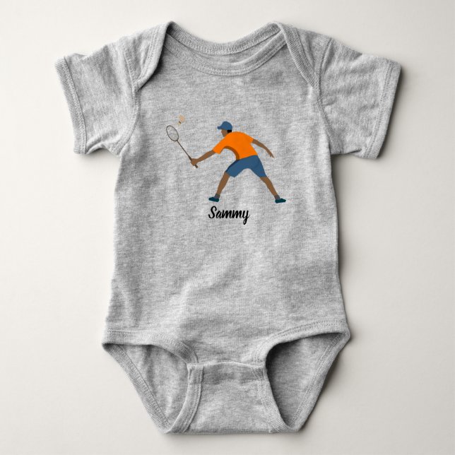 Badminton Baby Strampler (Vorderseite)