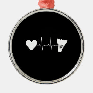 Badminton - Badminton Ball Heartbeat Ornament Aus Metall