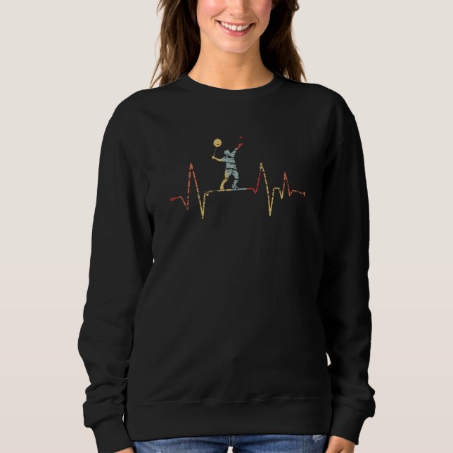 Badminton - Badminton Player Heartbeat Sweatshirt (Vorderseite)