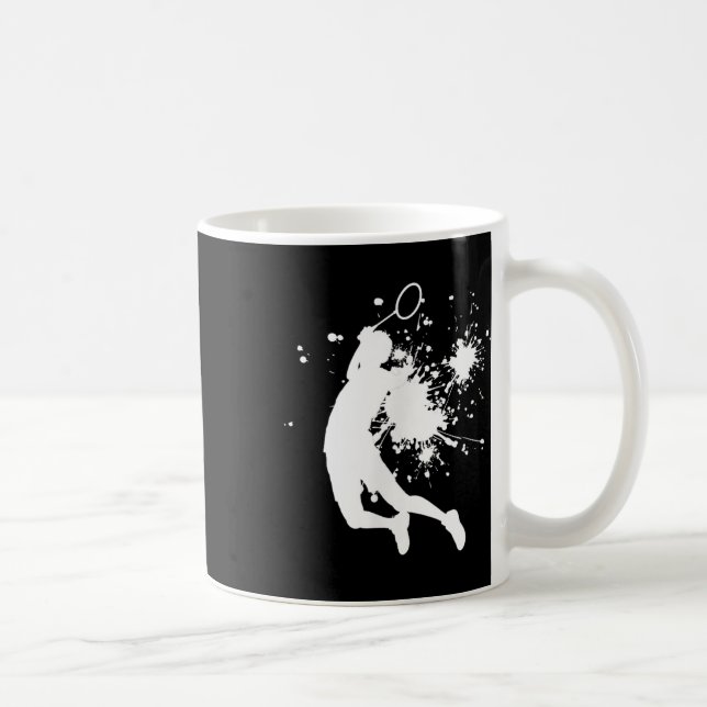Badminton Badminton Player Mens Squash Shuttle  Kaffeetasse (Rechts)